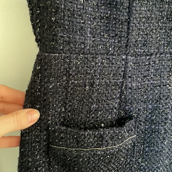 Tweed dress fantastic quality and fit navy with shimmer - Picture 3 of 9